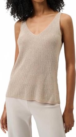 Joseph Ribkoff Metallic Knitted Camisole In Champagne