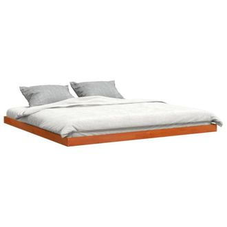 Berkfield Home Modern Bed Frame without Mattress Wax Brown 200x200 cm Solid Wood Pine