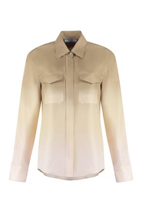 Prada Womens Twill Shirt - Nude Silk - Size EU 36 (Womens)