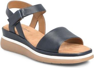 COMFORTIVA Ash Ankle Strap Platform Wedge Sandal in Sky Navy at Nordstrom, Size 6.5