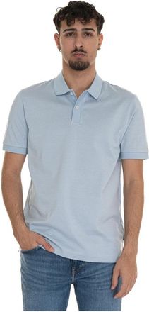 HUGO BOSS Polo shirt met korte mouwen en tegelprint - Heren - Polos - Blauw - L - Katoen - Tops