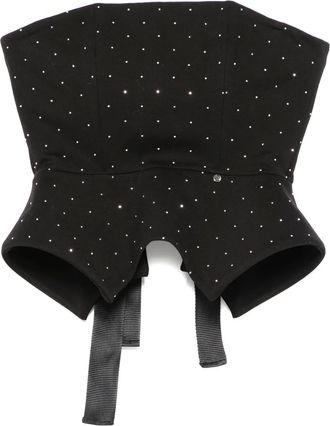 Nissa rhinestone-embellished top - Black