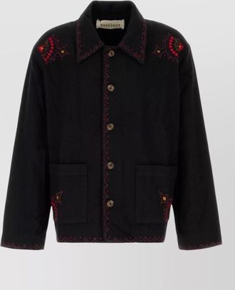 Baziszt scarlet felt shirt jacket