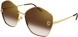 Cartier Zonnebrillen - Dames - Zonnebrillen - Geel - 63 MM - Accessoires