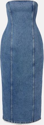 Magda Butrym Abito midi di jeans con crochet