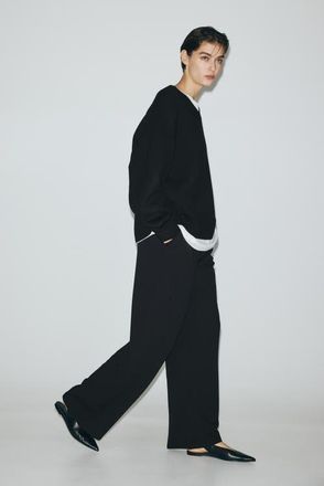 H&M Wide Trousers in Black at Nordstrom, Size Medium