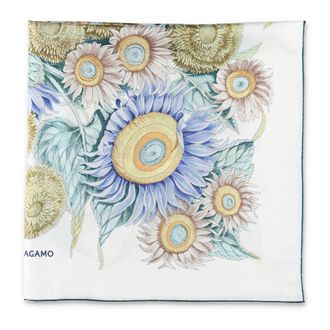 Ferragamo Silky Scarves, female, Multicolor, Size: ONE SIZE Sunflower Print Silk Scarf