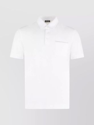 Ermenegildo Zegna cotton pique polo shirt with chest pocket