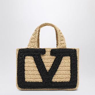 Valentino Garavani Viva Superstar Crochet Small Natural/Black Bag