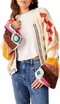 Free People Clear Skies Cardigan in Cream Combo at Nordstrom Rack, Size Small