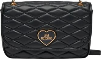 Love Moschino Gewatteerde handtas met kettinghengsel - Dames - Schoudertassen - Zwart - ONE Size - Tassen