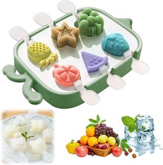 OEM Juego De 6 Moldes Reutilizables Para Mini Paletas De Hielo - Moldes De Silicona Para Cubitos De Hielo Para Ni&ntilde;os