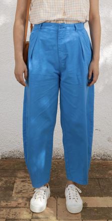 The Tiny Big Sister Pleated Trousers In Lapis Blue