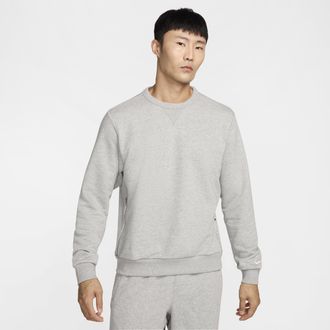 Nike Mens Standard Issue Dri-FIT Basketball Crew-Neck Sweatshirt in Grey | FZ0220-063