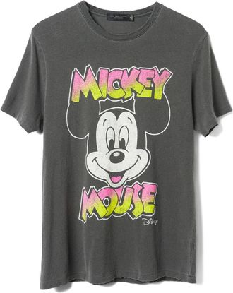 Junk Food x Disney Retro Mickey Distressed Cotton Graphic T-Shirt in Vintage Black at Nordstrom, Size X-Large