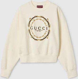 Gucci Cotton Jersey Sweatshirt With Print, White, Ready-to-wear