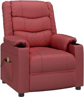 vidaXL Sill&oacute;n Reclinable De Cuero Sint&eacute;tico Rojo Tinto Vidaxl