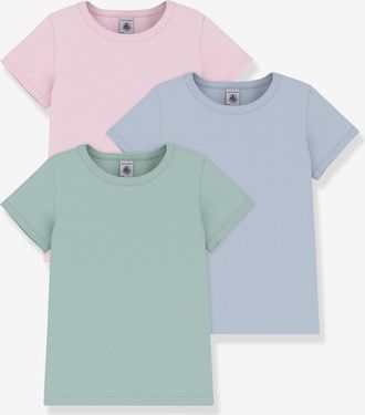 Petit Bateau 3er-Pack T-Shirts Kinder PETIT BATEAU, Baumwolle wei&szlig;