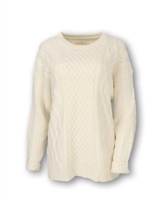 Purnell Jewellery Womens Cable Knit Sweater In Cream