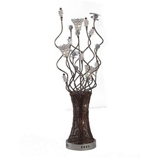 Netlighting (DH) Kristal Table Lamp Chrome Coffee Silver 5 Light G4 Crystal in Brown