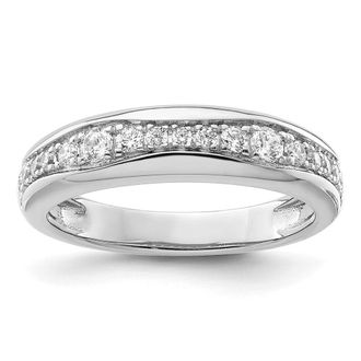Diamond2Deal 14k Gold Lab Grown Diamond Wedding Band Ring 0.4Ct Clarity- VS Color- G-H