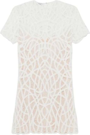 SIMKHAI Desiree Macram&eacute; Mini Jurk - Dames - Korte kleedjes - Wit - S - Katoen - Kleedjes