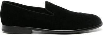Dolce & Gabbana Zwarte Leren Instappers - Heren - Loafers - Zwart - 44 EU - Schoenen