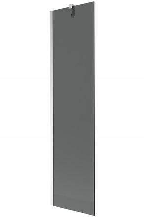 Desconocido Desconocido - Mampara De Ba&ntilde;era 1 Hoja Vidrio Ahumado, 50x150 Cm, Perfil Cromo