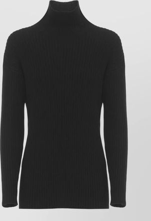 Antonelli ribbed high neck wool silk cashmere jumper