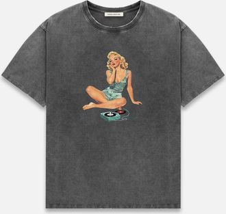 Duke + Dexter Duke + Dexter, Mens Pin Up II Washed Grey T-Shirt, Size XXL
