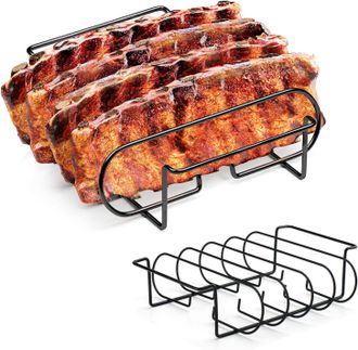 OEM Rejilla De Acero Para Costillas, Accesorio Para Barbacoa, Parrilla, Apta Para Costillas De Metal, Pollo, Apta Para Asar Chuletas De Cordero