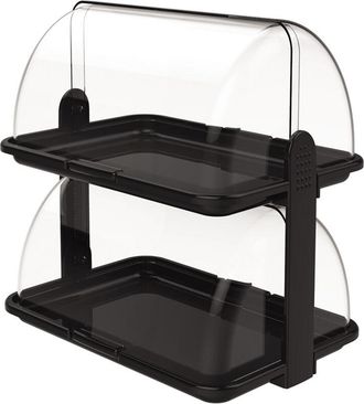 Biesse Vetrina a 2 ripiani espositore dolci nero vassoio colazione porta affettati per bar hotel ristoranti buffet