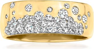 Ross-Simons Diamond Scatter Ring in 18kt Gold Over Sterling