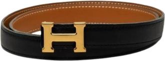 Herm&egrave;s Pre-owned H Buckle Leren Riem - Dames - Vintage Accessoires - Zwart - ONE Size - Leer - Vintage