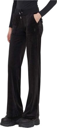 Juicy Couture Velours Trainingsbroeken - Dames - Sweatpants - Zwart - L - Polyester - Broeken