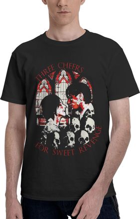 Generic Mens Romance Rock Band My Chemical Cotton T-Shirts Classic Crewneck Short Sleeves Simple&Versatile Daily Commute Essential Black 3XL