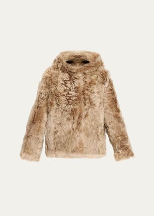 Yves Salomon Lamb Shearling Hooded Jacket