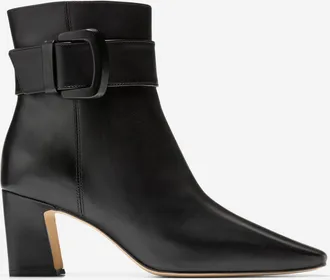Cole Haan Womens Blanche Snip Toe Buckle Booties - Black Size 10.5