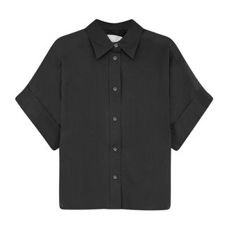 Closed Dames, Blouses & Shirts, Zwart, Maat: XS Katoen