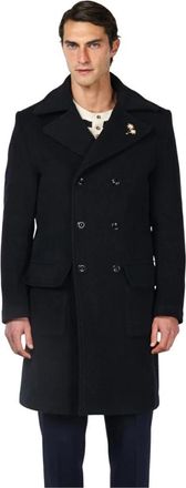 Mason's Churchill Coat - Heren - Mantel - Blauw - XL - Wol - Jassen