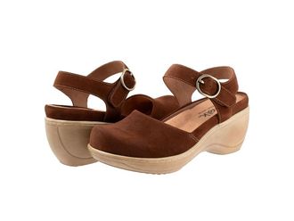 Softwalk Mabelle Womens Shoes Chesnut Suede : 10.5 WW (EE), Leather