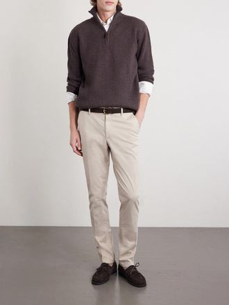 Canali Tapered Cotton-Blend Twill Chinos