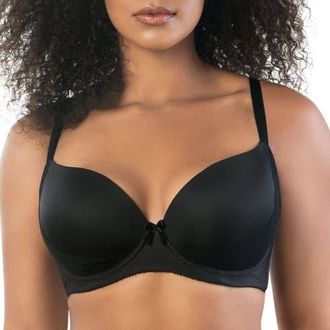 Affinitas Casey Plunge Molded T-Shirt Bra in Black at Nordstrom, Size 32Ddd