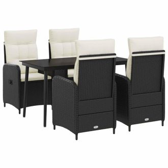 vidaXL Juego De Mesa Y Sof&aacute; Con Coj&iacute;n 5 Pcs Negro Y Crema Vidaxl