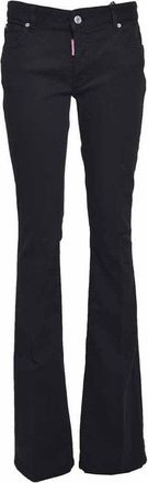 Dsquared2 Black Mid-Rise Twiggy Flare Jeans