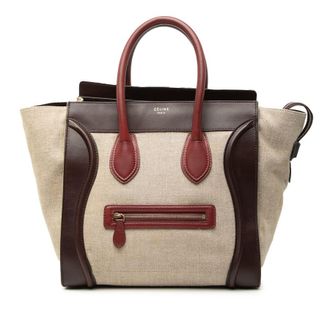 Celine Pre-owned Celine Mini Tricolor Linen and Leather Luggage Tote Ladies 0Y0LEOJVKBEQWF8J
