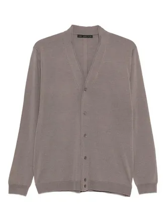 low brand Mens Cardigan Brown Wool Cardigans Sweater