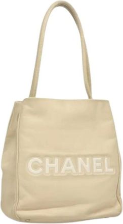 Chanel Pre-owned Tote Bags, female, Beige, Size: ONE SIZE Pre-owned Vintage Tote Bag