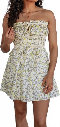 Compa&ntilde;&iacute;afant&aacute;stica Cotton Floral Mini Skort In Lemon Print