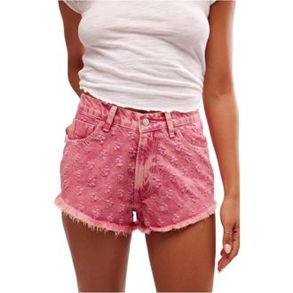 Free People Mixed Emotions Shorts Womens Dragonfruit Denim High Rise FROG541